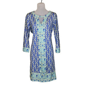 Ava Lynn Resort Dress Nautical Seahorse Colorful Peru Sundress Shift Womens M